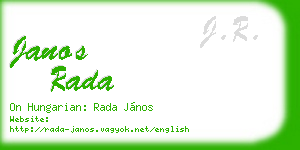 janos rada business card
